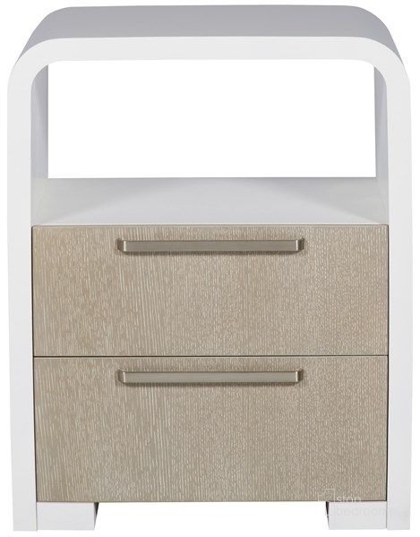 The appearance of Cove Nightstand In White designed by Vanguard Furniture in the transitional interior design. This white piece of furniture  was selected by 1StopBedrooms from Cove Collection to add a touch of cosiness and style into your home. Sku: S400N1-PA. Product Type: Nightstand. Material: Wood Veneer. Image1