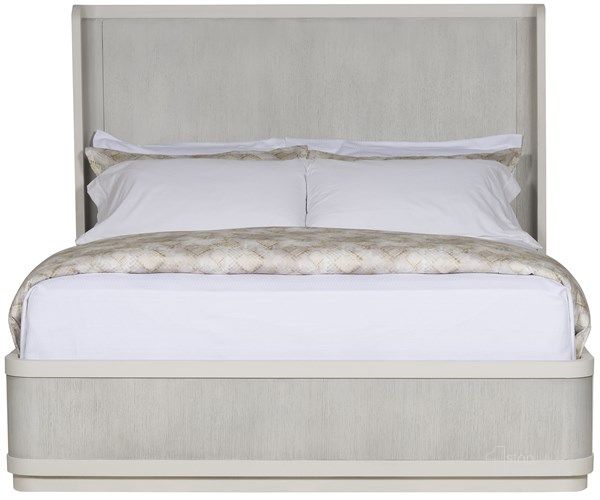 The appearance of Cove Queen Bed In White designed by Vanguard Furniture in the transitional interior design. This white piece of furniture  was selected by 1StopBedrooms from Cove Collection to add a touch of cosiness and style into your home. Sku: S400Q-4C. Product Type: Bed. Bed Size: Queen. Material: Wood Veneer. Image1