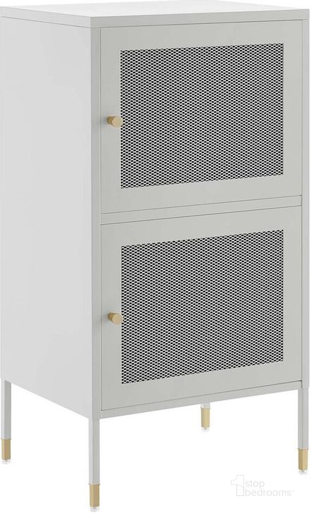 The appearance of Covelo 33 Inch Accent Cabinet In Light Gray designed by Modway in the modern / contemporary interior design. This light gray piece of furniture  was selected by 1StopBedrooms from Covelo Collection to add a touch of cosiness and style into your home. Sku: EEI-6218-LGR. Material: Steel. Product Type: Accent Cabinet. Image1