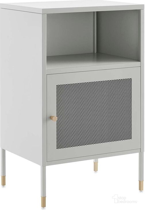 The appearance of Covelo Side Table In Light Gray designed by Modway in the modern / contemporary interior design. This light gray piece of furniture  was selected by 1StopBedrooms from Covelo Collection to add a touch of cosiness and style into your home. Sku: EEI-6212-LGR. Material: Steel. Product Type: Side Table. Image1