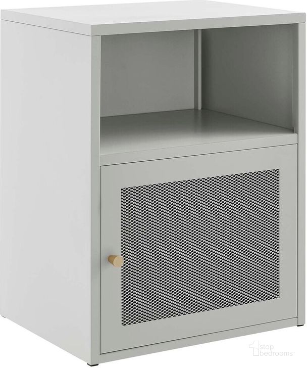 The appearance of Covelo Wall Mount Nightstand In Light Gray designed by Modway in the  interior design. This light gray piece of furniture  was selected by 1StopBedrooms from Covelo Collection to add a touch of cosiness and style into your home. Sku: EEI-6217-LGR. Material: Steel. Product Type: Nightstand. Image1