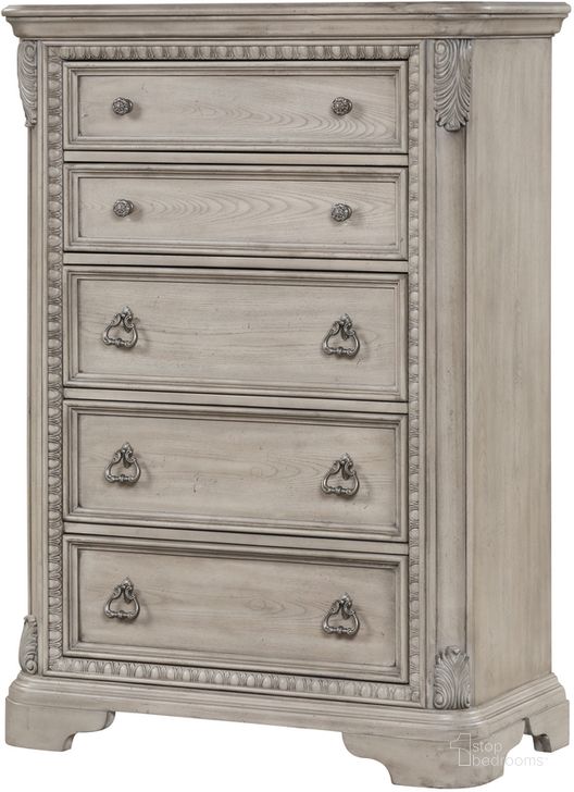 The appearance of Coventry Chest designed by Bernards in the  interior design. This light gray piece of furniture  was selected by 1StopBedrooms from Coventry Collection to add a touch of cosiness and style into your home. Sku: 1989-150. Product Type: Chest. Material: Wood Veneer. Image1