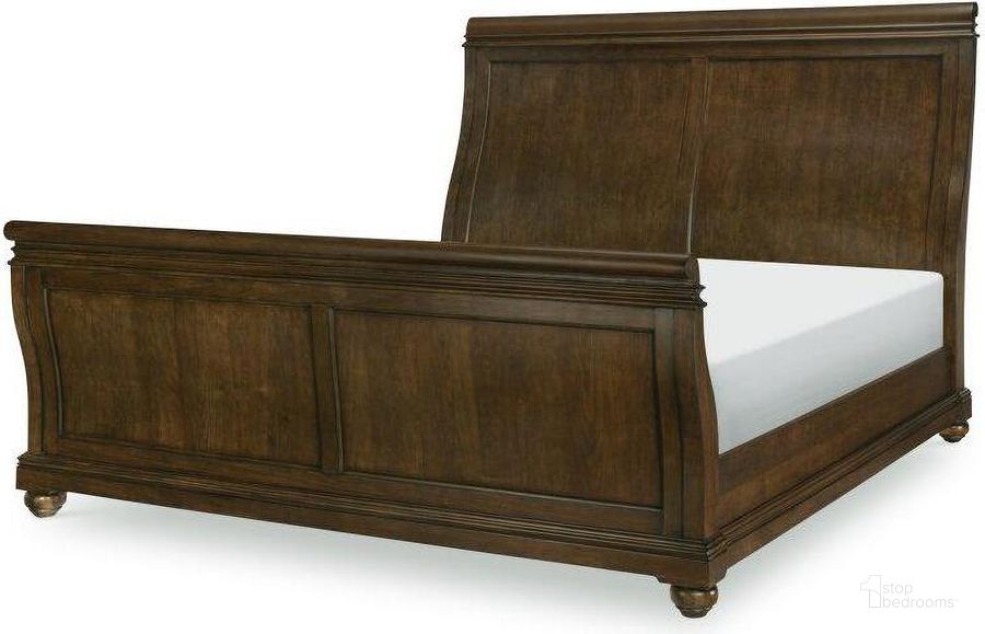 The appearance of Coventry Classic Cherry California King Sleigh Bed designed by Legacy Classic in the transitional interior design. This brown piece of furniture  was selected by 1StopBedrooms from Coventry Collection to add a touch of cosiness and style into your home. Sku: 9422-4306;9422-4316;9422-4909. Bed Type: Sleigh Bed. Product Type: Sleigh Bed. Bed Size: California King. Material: Poplar.