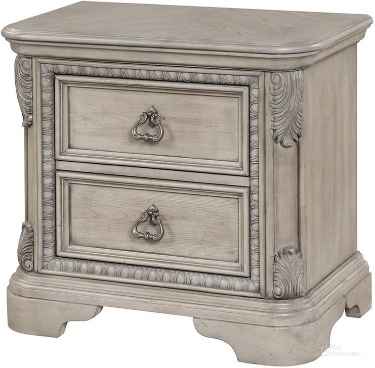The appearance of Coventry Nightstand designed by Bernards in the  interior design. This light gray piece of furniture  was selected by 1StopBedrooms from Coventry Collection to add a touch of cosiness and style into your home. Sku: 1989-120. Product Type: Nightstand. Material: Wood Veneer. Image1