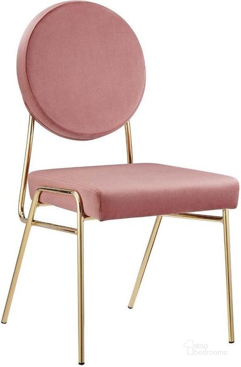The appearance of Craft Performance Velvet Dining Side Chair In Gold Dusty Rose designed by Modway in the transitional interior design. This gold dusty rose piece of furniture  was selected by 1StopBedrooms from Craft Collection to add a touch of cosiness and style into your home. Sku: EEI-6252-GLD-DUS. Material: Polyester. Product Type: Side Chair. Image1