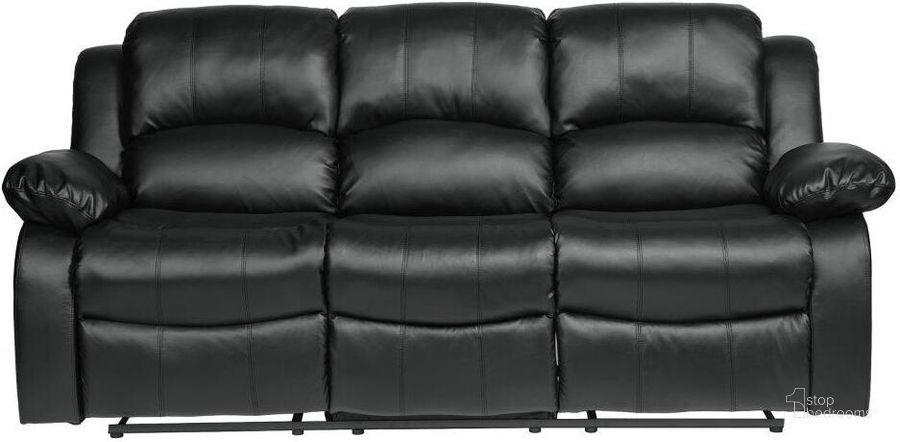The appearance of Cranley Black Double Reclining Sofa designed by Homelegance in the modern / contemporary interior design. This black piece of furniture  was selected by 1StopBedrooms from Cranley Collection to add a touch of cosiness and style into your home. Sku: 9700BLK-3. Material: Faux Leather. Product Type: Reclining Sofa. Key Features: Tufted. Image1
