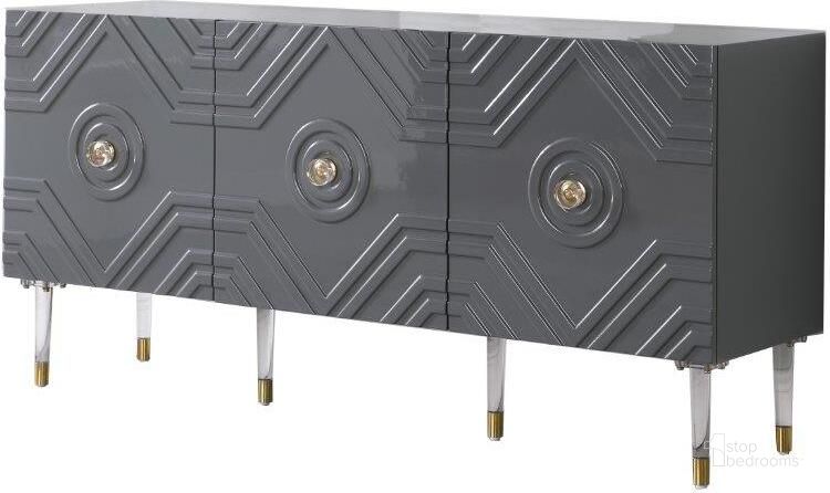 The appearance of Crawford 65 Inch Wood Sideboard With Gold Accents In Gray designed by Best Master Furniture in the modern / contemporary interior design. This gray piece of furniture  was selected by 1StopBedrooms from Crawford Collection to add a touch of cosiness and style into your home. Sku: T1950GS. Material: Wood. Product Type: Sideboard. Image1