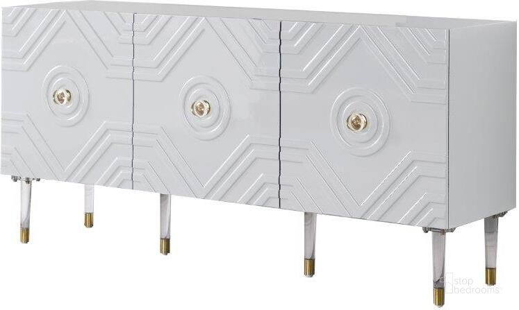 The appearance of Crawford 65 Inch Wood Sideboard With Gold Accents In White designed by Best Master Furniture in the modern / contemporary interior design. This white piece of furniture  was selected by 1StopBedrooms from Crawford Collection to add a touch of cosiness and style into your home. Sku: T1950WS. Material: Wood. Product Type: Sideboard. Image1