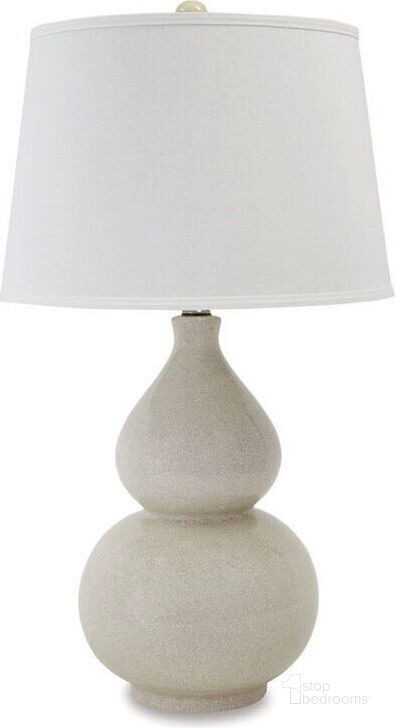 The appearance of Saffi Table Lamp designed by Signature Design by Ashley in the modern / contemporary interior design. This cream piece of furniture  was selected by 1StopBedrooms from Cream Collection to add a touch of cosiness and style into your home. Sku: L100074. Material: Ceramic. Product Type: Table Lamp. Image1