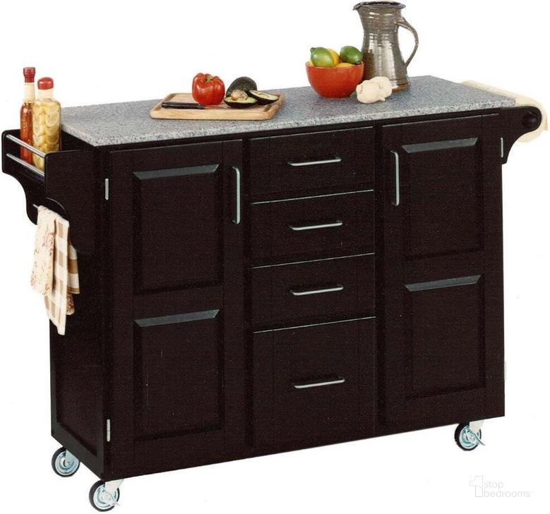 The appearance of Create-A-Cart Black Kitchen Cart 9100-1043 designed by Homestyles in the traditional interior design. This black piece of furniture  was selected by 1StopBedrooms from Create-A-Cart Collection to add a touch of cosiness and style into your home. Sku: 9100-004;9100-103. Material: Wood. Product Type: Kitchen Cart. Image1
