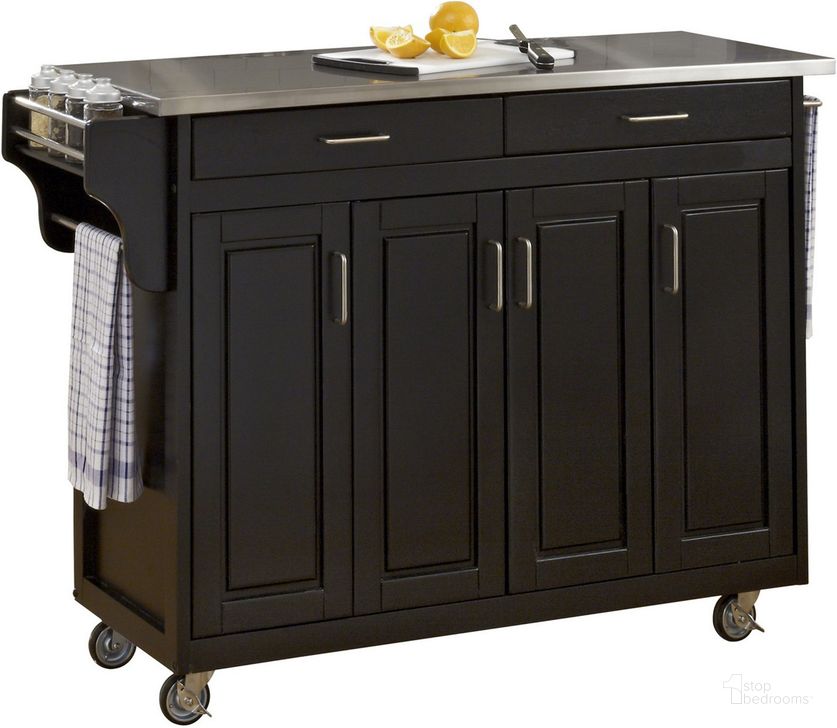 The appearance of Create-A-Cart Black Kitchen Cart 9200-1042 designed by Homestyles in the traditional interior design. This black piece of furniture  was selected by 1StopBedrooms from Create-A-Cart Collection to add a touch of cosiness and style into your home. Sku: 9100-102;9200-004. Material: Wood. Product Type: Kitchen Cart. Image1