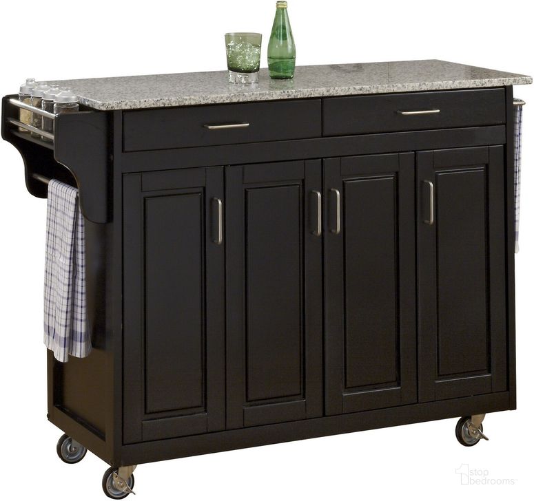 The appearance of Create-A-Cart Black Kitchen Cart 9200-1043 designed by Homestyles in the traditional interior design. This black piece of furniture  was selected by 1StopBedrooms from Create-A-Cart Collection to add a touch of cosiness and style into your home. Sku: 9100-103;9200-004. Material: Wood. Product Type: Kitchen Cart. Image1