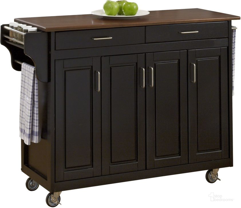 The appearance of Create-A-Cart Black Kitchen Cart 9200-1047G designed by Homestyles in the traditional interior design. This black piece of furniture  was selected by 1StopBedrooms from Create-A-Cart Collection to add a touch of cosiness and style into your home. Sku: 9100-107;9200-004. Material: Wood. Product Type: Kitchen Cart. Image1