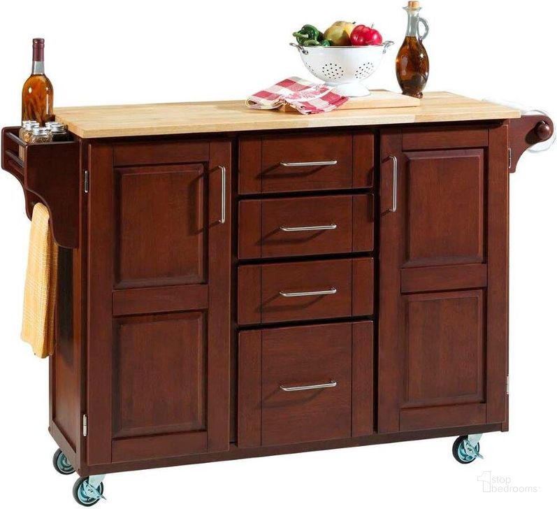 The appearance of Create-A-Cart Brown Kitchen Cart 9100-1071 designed by Homestyles in the traditional interior design. This dark brown piece of furniture  was selected by 1StopBedrooms from Create-A-Cart Collection to add a touch of cosiness and style into your home. Sku: 9100-101;9100-007. Material: Wood. Product Type: Kitchen Cart. Image1