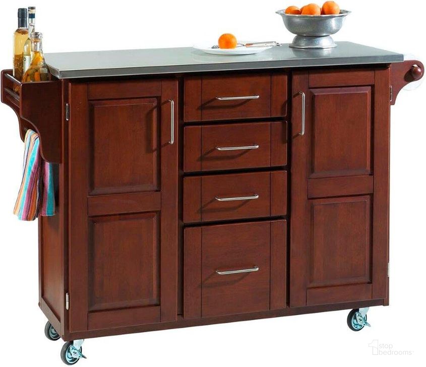The appearance of Create-A-Cart Brown Kitchen Cart 9100-1072 designed by Homestyles in the traditional interior design. This dark brown piece of furniture  was selected by 1StopBedrooms from Create-A-Cart Collection to add a touch of cosiness and style into your home. Sku: 9100-007;9100-102. Material: Wood. Product Type: Kitchen Cart. Image1