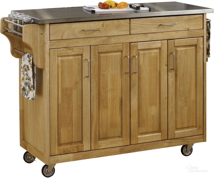 The appearance of Create-A-Cart Brown Kitchen Cart 9200-1012 designed by Homestyles in the traditional interior design. This light brown piece of furniture  was selected by 1StopBedrooms from Create-A-Cart Collection to add a touch of cosiness and style into your home. Sku: 9100-102;9200-001. Material: Wood. Product Type: Kitchen Cart. Image1