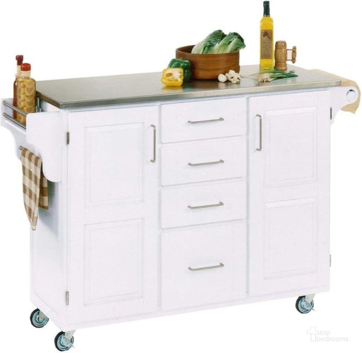 The appearance of Create-A-Cart Off White Kitchen Cart 9100-1022 designed by Homestyles in the traditional interior design. This off white piece of furniture  was selected by 1StopBedrooms from Create-A-Cart Collection to add a touch of cosiness and style into your home. Sku: 9100-002;9100-102. Material: Wood. Product Type: Kitchen Cart. Image1