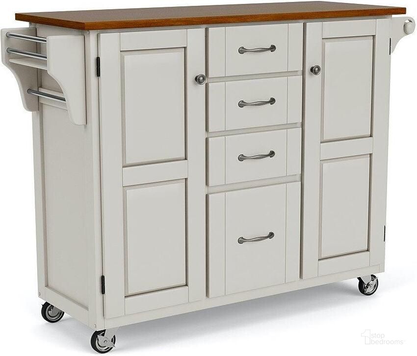 The appearance of Create-A-Cart Off White Kitchen Cart 9100-1027G designed by Homestyles in the traditional interior design. This off white piece of furniture  was selected by 1StopBedrooms from Create-A-Cart Collection to add a touch of cosiness and style into your home. Sku: 9100-002;9100-107. Material: Wood. Product Type: Kitchen Cart. Image1