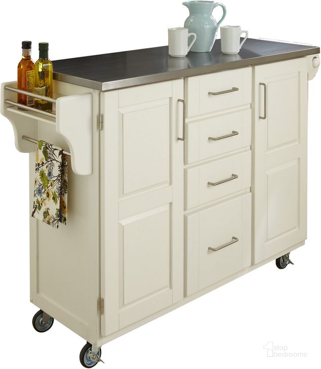 The appearance of Create-A-Cart Off White Kitchen Cart 9200-1022 designed by Homestyles in the traditional interior design. This off white piece of furniture  was selected by 1StopBedrooms from Create-A-Cart Collection to add a touch of cosiness and style into your home. Sku: 9200-002;9100-102. Material: Wood. Product Type: Kitchen Cart. Image1