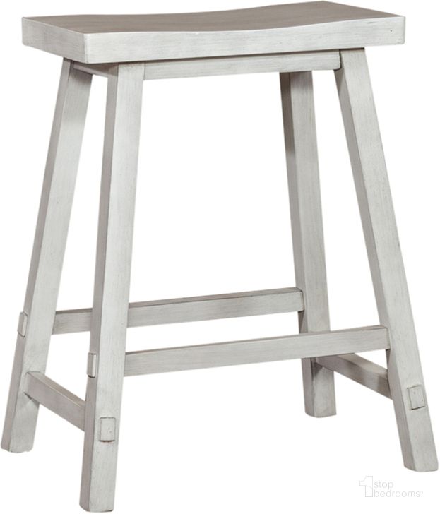 The appearance of Creations Ii 24 Inch Sawhorse Counter Stool - White designed by Liberty in the traditional interior design. This white piece of furniture  was selected by 1StopBedrooms from Creations Ii Collection to add a touch of cosiness and style into your home. Sku: 38-B1824-W. Product Type: Barstool. Material: Rubberwood. Image1