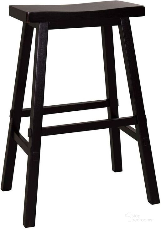 The appearance of Creations II Black 30 Inch Sawhorse Barstool designed by Liberty in the country / farmhouse interior design. This black piece of furniture  was selected by 1StopBedrooms from Creations Collection to add a touch of cosiness and style into your home. Sku: 48-B1830. Material: Wood. Product Type: Barstool. Image1