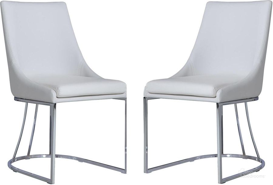 The appearance of Creek White Dining Chair Set Of 2 designed by Casabianca Home in the modern / contemporary interior design. This white piece of furniture  was selected by 1StopBedrooms from Creek Collection to add a touch of cosiness and style into your home. Sku: CB-F3185-W. Product Type: Dining Chair. Material: Stainless Steel. Image1