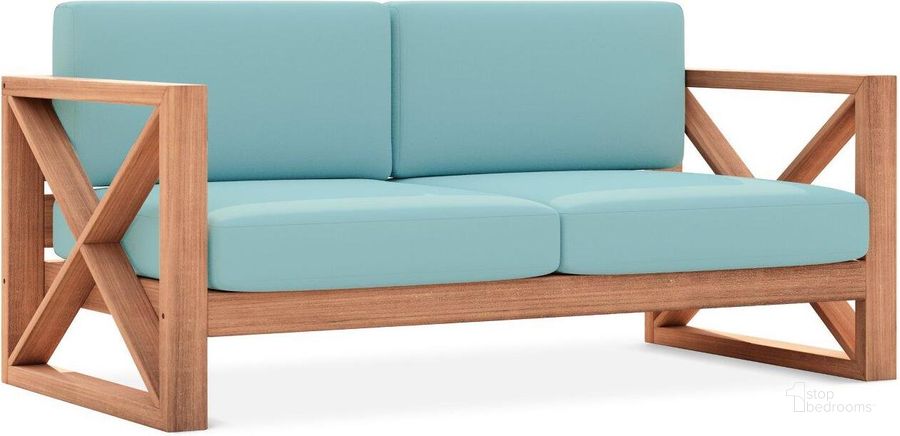 The appearance of Creil Blue Outdoor Loveseat 0qb24543846 designed by Furnique in the modern / contemporary interior design. This blue piece of furniture  was selected by 1StopBedrooms from Creil Collection to add a touch of cosiness and style into your home. Sku: 352SeaBlue-L. Material: Wood. Product Type: Outdoor Loveseat. Image1