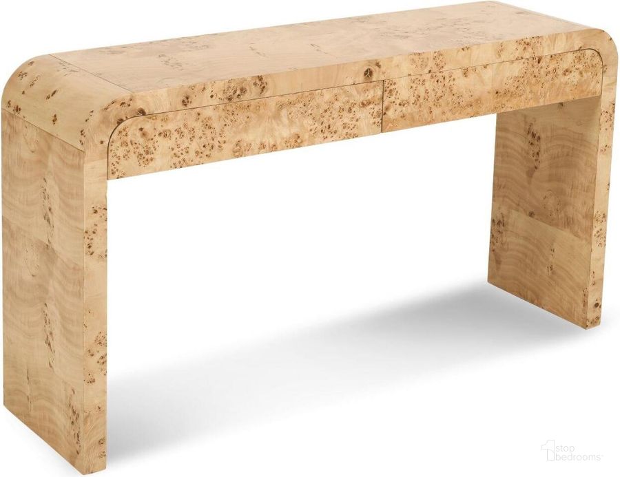 The appearance of Cresthill Natural Ash Console Table designed by Meridian in the modern / contemporary interior design. This natural piece of furniture  was selected by 1StopBedrooms from Cresthill Collection to add a touch of cosiness and style into your home. Sku: 269-S. Product Type: Console Table. Material: Plywood. Image1