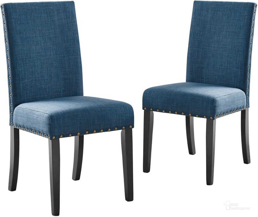 The appearance of Crispin Blue Dining Chair Set Of 2 designed by New Classic in the transitional interior design. This blue piece of furniture  was selected by 1StopBedrooms from Crispin Collection to add a touch of cosiness and style into your home. Sku: D162-SC-MAR. Product Type: Dining Chair. Image1