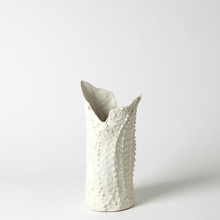 The appearance of Crocodile Small Vase In Matte White designed by Global Views in the modern / contemporary interior design. This white piece of furniture  was selected by 1StopBedrooms from Crocodile Collection to add a touch of cosiness and style into your home. Sku: 1.10669. Material: Porcelain. Product Type: Vase. Image1