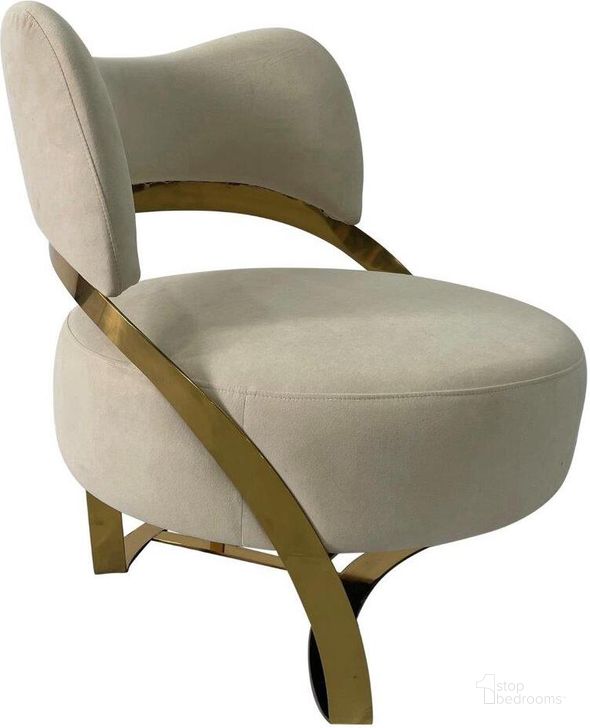 The appearance of Cronos Light Beige Chair designed by Artisan Elegance in the modern / contemporary interior design. This light beige piece of furniture  was selected by 1StopBedrooms from Cronos Collection to add a touch of cosiness and style into your home. Sku: ACGBGSS032. Product Type: Sofa Chair. Material: Stainless Steel. Image1