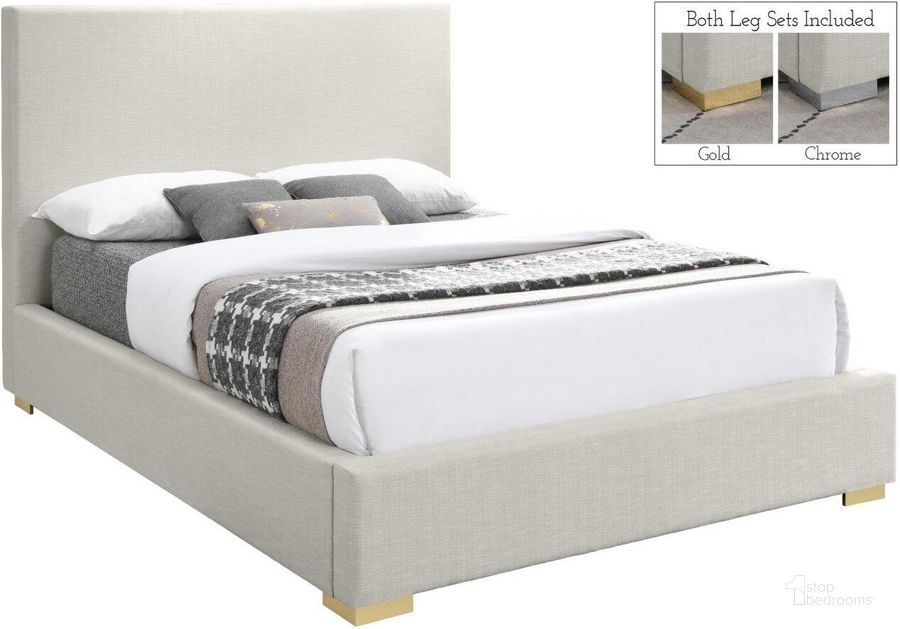 The appearance of Crosby Beige Linen Fabric Full Bed designed by Meridian in the modern / contemporary interior design. This beige linen fabric piece of furniture  was selected by 1StopBedrooms from Crosby Collection to add a touch of cosiness and style into your home. Sku: CrosbyBeige-F-1;CrosbyBeige-F-2. Bed Type: Platform Bed. Material: Metal. Product Type: Platform Bed. Bed Size: Full. Image1