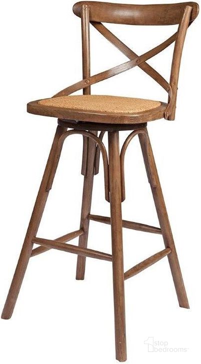 The appearance of Bistro Crossback Counter Stool Set of 2 In Sundried designed by LH Imports in the transitional interior design. This light brown piece of furniture  was selected by 1StopBedrooms from Bistro Collection to add a touch of cosiness and style into your home. Sku: SCOUNT21-0. Product Type: Barstool. Material: Iron. Image1