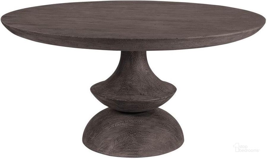 The appearance of Crossman 60 Inch Round Dark Brown And Gray Solid Wood Table Top And Base Dining Table designed by Mercana in the modern / contemporary interior design. This grey piece of furniture  was selected by 1StopBedrooms from Crossman Collection to add a touch of cosiness and style into your home. Sku: 67119-AB. Table Base Style: Pedestal. Table Top Shape: Round. Material: Wood. Product Type: Dining Table. Image1
