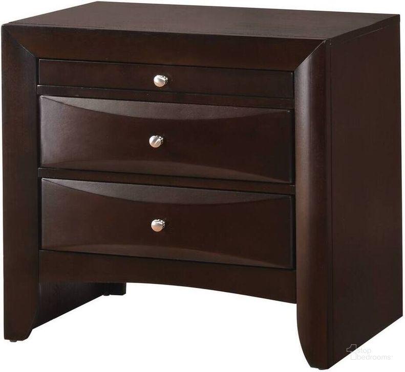 The appearance of Crown Mark Emily Dark Cherry Night Stand designed by Crown Mark in the transitional interior design. This dark cherry piece of furniture  was selected by 1StopBedrooms from Emily Collection to add a touch of cosiness and style into your home. Sku: B4260-2. Product Type: Nightstand. Image1