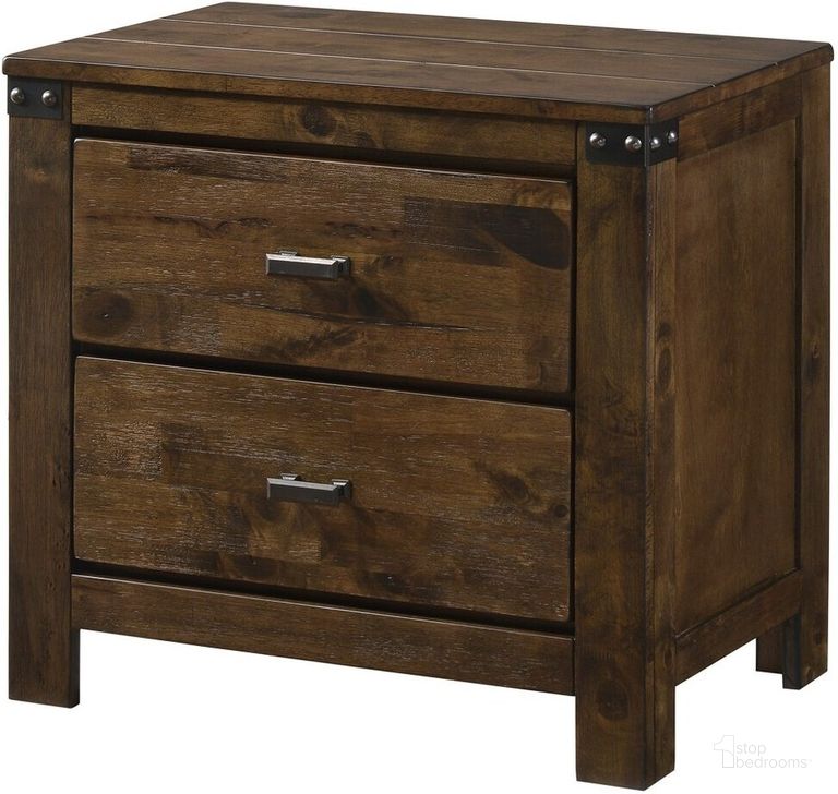 The appearance of Crown Mark Furniture Curtis Night Stand in Rustic designed by Crown Mark in the modern / contemporary interior design. This other colors piece of furniture  was selected by 1StopBedrooms from Curtis Collection to add a touch of cosiness and style into your home. Sku: B4800-2. Material: Wood. Product Type: Nightstand. Image1