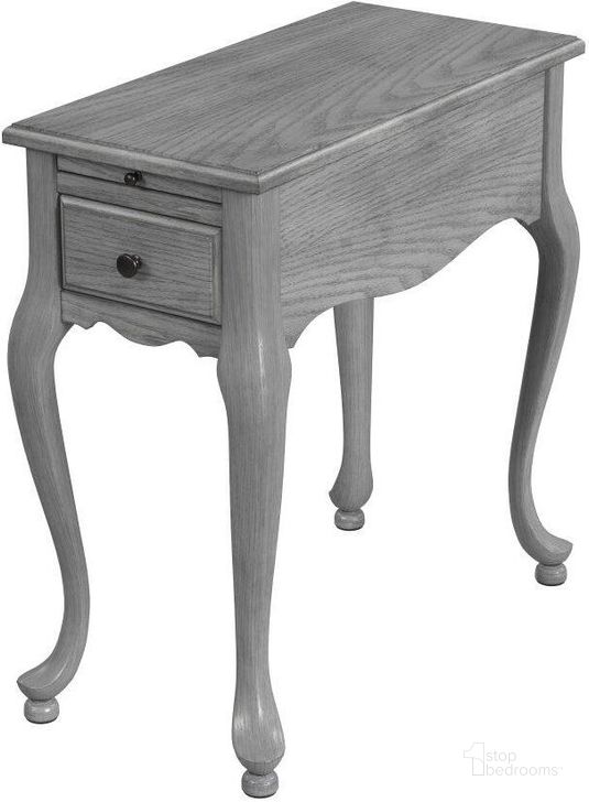 The appearance of Croydon One Drawer With Pullout Side Table In Gray designed by Butler Specialty Company in the traditional interior design. This gray piece of furniture  was selected by 1StopBedrooms from Croydon Collection to add a touch of cosiness and style into your home. Sku: 3743418. Product Type: Side Table. Material: Rubberwood. Image1