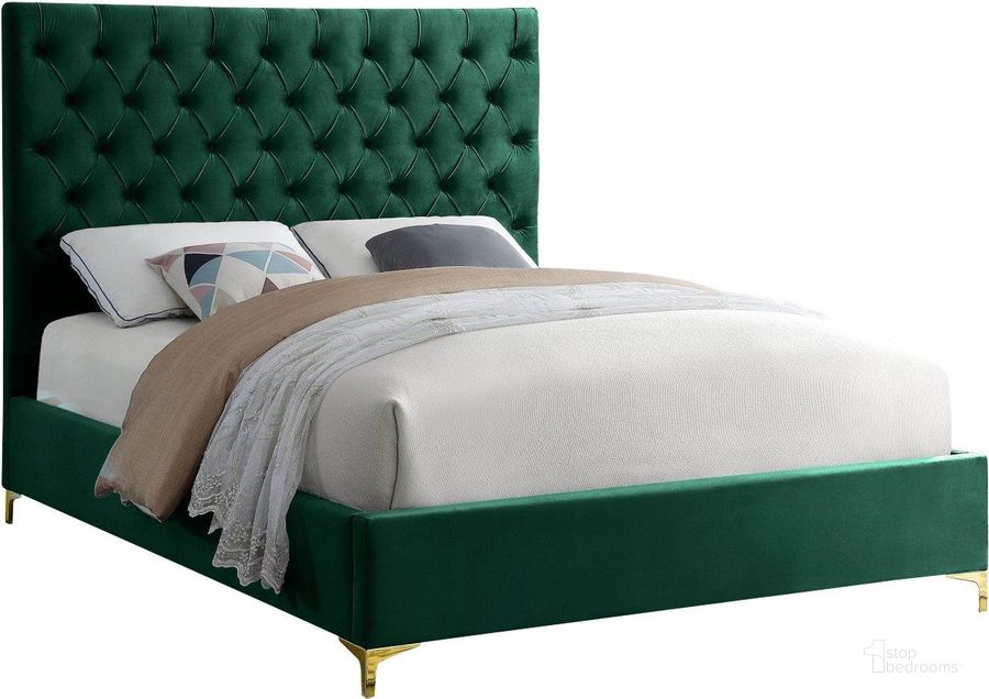 The appearance of Cruz Green Velvet Full Bed designed by Meridian in the modern / contemporary interior design. This green velvet piece of furniture  was selected by 1StopBedrooms from Cruz Collection to add a touch of cosiness and style into your home. Sku: CruzGreen-F-1;CruzGreen-F-2. Bed Type: Platform Bed. Product Type: Platform Bed. Bed Size: Full. Material: Velvet. Image1