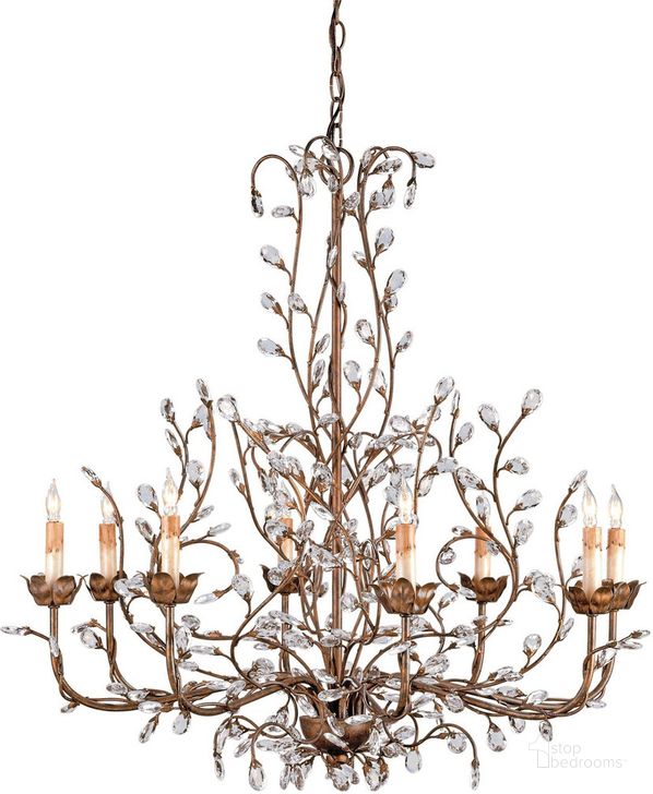 The appearance of Crystal Bud Large Gold Chandelier designed by Currey & Company in the modern / contemporary interior design. This gold piece of furniture  was selected by 1StopBedrooms from Crystal Bud Collection to add a touch of cosiness and style into your home. Sku: 9884. Product Type: Chandelier. Material: Iron.