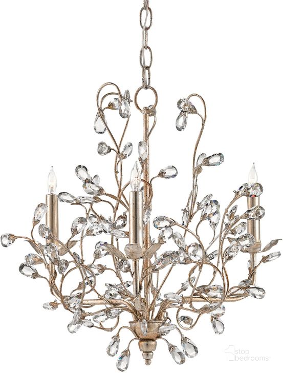 The appearance of Crystal Bud Small Silver Chandelier designed by Currey & Company in the modern / contemporary interior design. This silver piece of furniture  was selected by 1StopBedrooms from Crystal Bud Collection to add a touch of cosiness and style into your home. Sku: 9974. Product Type: Chandelier. Material: Iron. Image1
