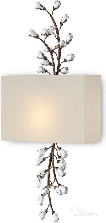 The appearance of Crystal Bud Tall Wall Sconce In White designed by Currey & Company in the modern / contemporary interior design. This white piece of furniture  was selected by 1StopBedrooms from Crystal Bud Collection to add a touch of cosiness and style into your home. Sku: 5900-0051. Product Type: Wall Sconce. Material: Iron. Image1