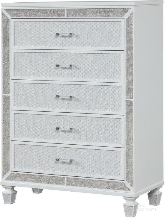 The appearance of Crystal Chest Made With Wood Finished In White designed by Galaxy Home Furnishings in the modern / contemporary interior design. This white piece of furniture  was selected by 1StopBedrooms from Crystal Collection to add a touch of cosiness and style into your home. Sku: 698781342350. Material: Wood. Product Type: Chest. Image1