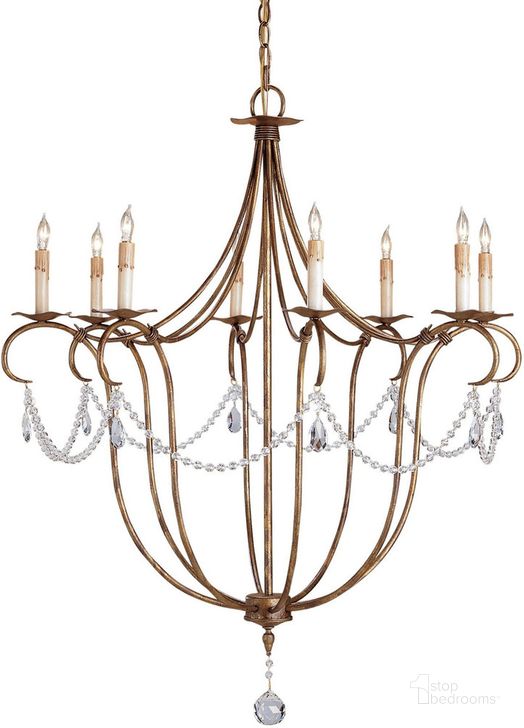 The appearance of Crystal Lights Large Gold Chandelier designed by Currey & Company in the modern / contemporary interior design. This gold piece of furniture  was selected by 1StopBedrooms from Crystal Lights Collection to add a touch of cosiness and style into your home. Sku: 9881. Product Type: Chandelier. Material: Iron.