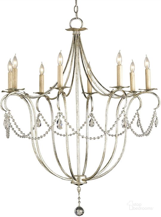 The appearance of Crystal Lights Large Silver Chandelier designed by Currey & Company in the modern / contemporary interior design. This silver piece of furniture  was selected by 1StopBedrooms from Crystal Lights Collection to add a touch of cosiness and style into your home. Sku: 9891. Product Type: Chandelier. Material: Iron.