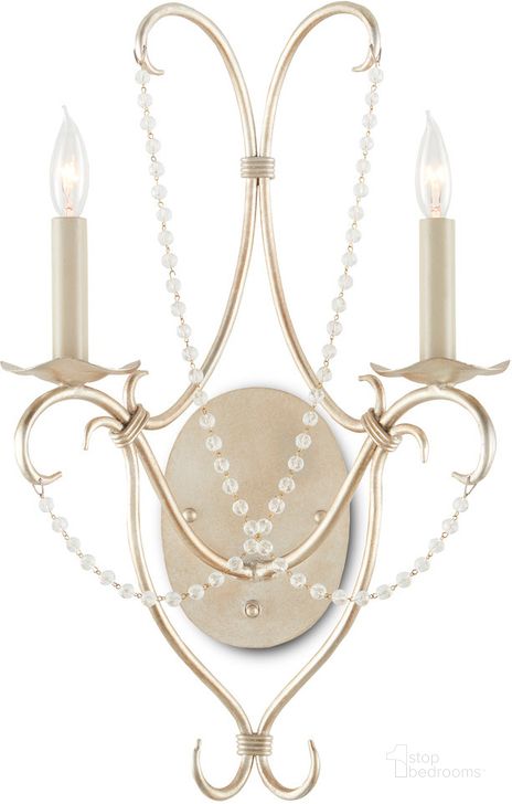 The appearance of Crystal Lights Silver Wall Sconce designed by Currey & Company in the modern / contemporary interior design. This silver piece of furniture  was selected by 1StopBedrooms from Crystal Lights Collection to add a touch of cosiness and style into your home. Sku: 5980. Product Type: Wall Sconce. Material: Iron. Image1