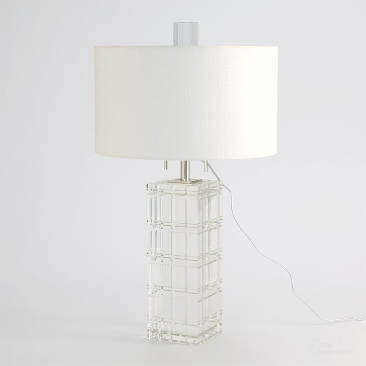 The appearance of Crystal Plaid Lamp In Clear designed by Global Views in the modern / contemporary interior design. This clear piece of furniture  was selected by 1StopBedrooms from Crystal Collection to add a touch of cosiness and style into your home. Sku: 8.82981. Product Type: Lamp. Material: Crystal. Image1