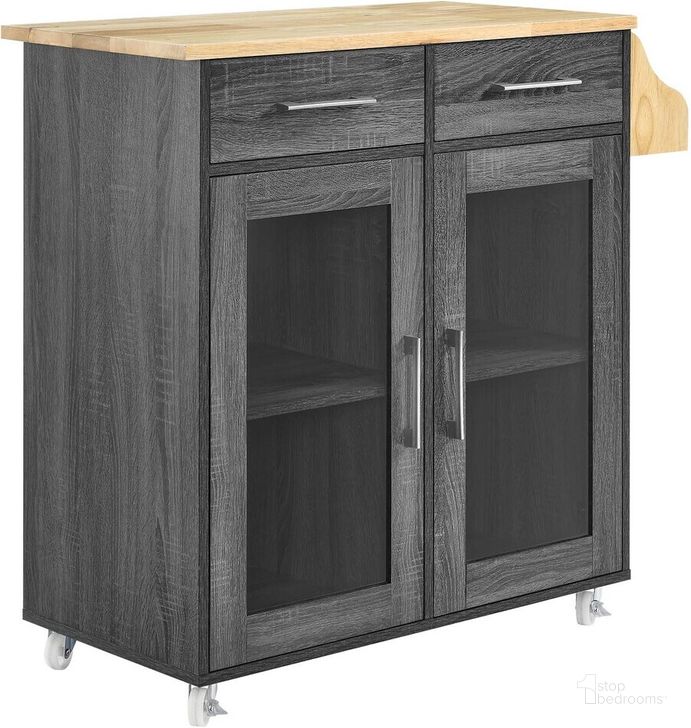 The appearance of Cuisine Kitchen Cart In Charcoal and Natural designed by Modway in the modern / contemporary interior design. This charcoal and natural piece of furniture  was selected by 1StopBedrooms from Cuisine Collection to add a touch of cosiness and style into your home. Sku: EEI-6276-CHA-NAT. Material: Wood. Product Type: Kitchen Cart. Image1