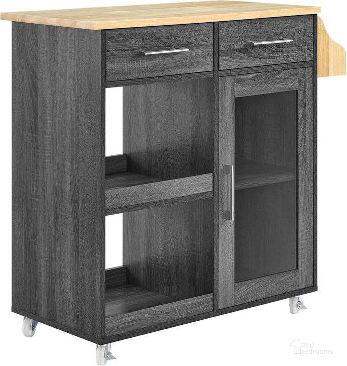 The appearance of Culinary Kitchen Cart With Spice Rack In Charcoal and Natural designed by Modway in the modern / contemporary interior design. This charcoal and natural piece of furniture  was selected by 1StopBedrooms from Culinary Collection to add a touch of cosiness and style into your home. Sku: EEI-6277-CHA-NAT. Material: Wood. Product Type: Kitchen Cart. Image1
