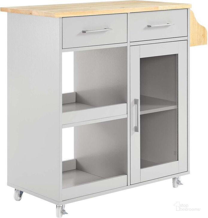 The appearance of Culinary Kitchen Cart With Spice Rack In Light Gray designed by Modway in the modern / contemporary interior design. This light gray piece of furniture  was selected by 1StopBedrooms from Culinary Collection to add a touch of cosiness and style into your home. Sku: EEI-6277-LGR-NAT. Material: Wood. Product Type: Kitchen Cart. Image1