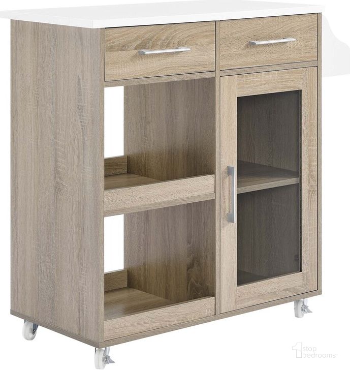 The appearance of Culinary Kitchen Cart With Spice Rack In Oak White designed by Modway in the modern / contemporary interior design. This oak white piece of furniture  was selected by 1StopBedrooms from Culinary Collection to add a touch of cosiness and style into your home. Sku: EEI-6277-OAK-WHI. Material: Wood. Product Type: Kitchen Cart. Image1